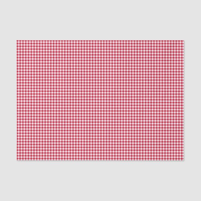Gingham-Berry-Red-Tissue Wrapping Paper Seidenpapier (Vorderseite)