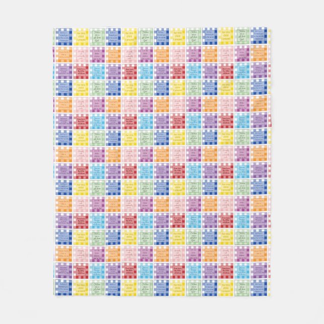 Gingham Bible verses über Kinder und Babys Fleecedecke (Vorderseite)