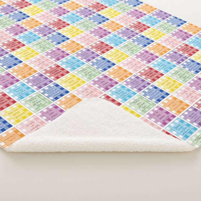 Gingham Bible verses über Kinder und Babys Sherpadecke (3/4)