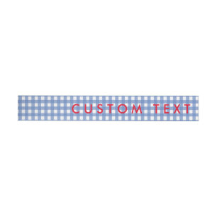 Gingham-blaue u. weiße Unze-Verpackung laden herum Rundum-Adressaufkleber