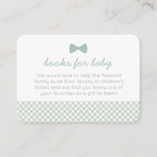 Gingham bow Krawatten Green Baby Duschkabine Karte