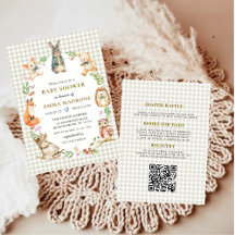 Gingham Bunny Rabbit Woodland Baby Shower