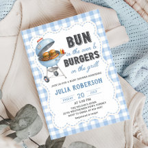 Gingham Burger BBQ Babyparty-Einladung