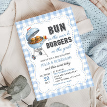 Gingham Burger BBQ Babyparty-Einladung