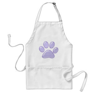 Gingham Cat Pfote - lila Schürze