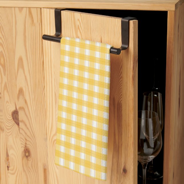 Gingham Charm Gelb Geschirrtuch (Drittel gefaltet)