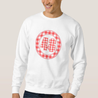 gingham check 48 circular RED Sweatshirt