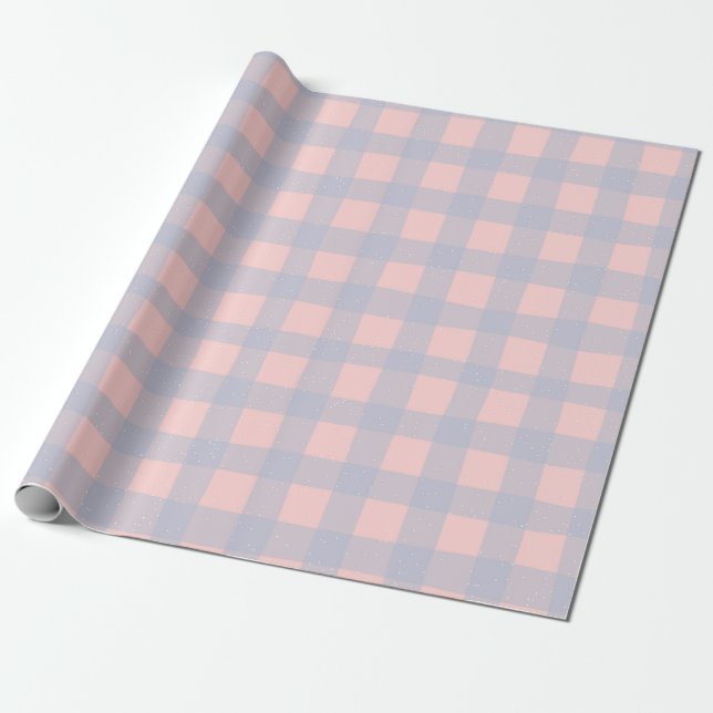 Gingham Check Pattern with White Speckles Geschenkpapier (Ungerollt)