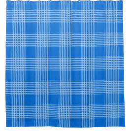 Gingham Checkered Blue and White Dusche Vorhang