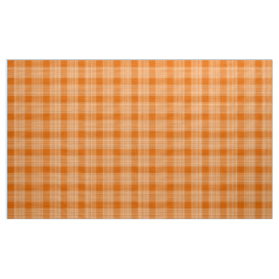 Gingham Checkered Burnt Orange und White Fabric Stoff