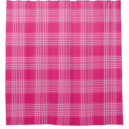 Gingham Checkered Pink and White Duschvorhang