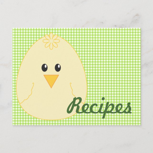 Gingham Chicken Rezept Postcard Postkarte (Vorderseite)