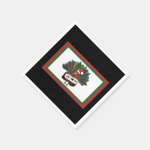 Gingham Christmas Funny Turkey Weihnachtsmannmütze Serviette