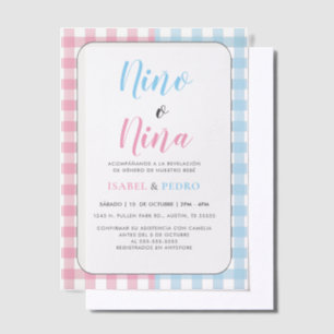 Gingham Classic Nino o Nina Spanischen Genderberic