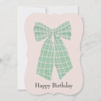 Gingham Coquette Bow Birthday Card individuell anp