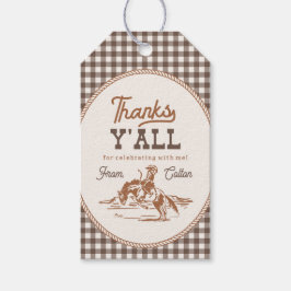Gingham-Cowboy-Dankeschön-Anhänger Geschenkanhänger