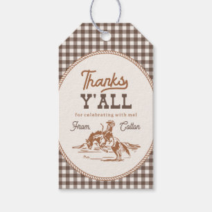 Gingham-Cowboy-Dankeschön-Anhänger Geschenkanhänger
