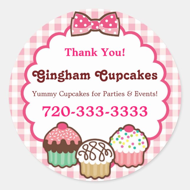 Gingham Cupcakes Stickers (Vorderseite)