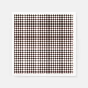 Gingham-Dark Brown Paper Napkins Serviette