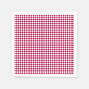 Gingham-Dark Pink Paper Napkins Serviette