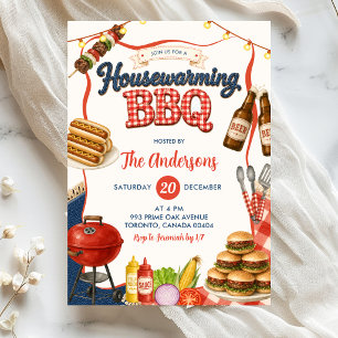 Gingham-Denim-Einweihungsparty-BBQ-Party-Einladung Einladung