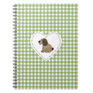 Gingham Dog im Herzen Notizblock