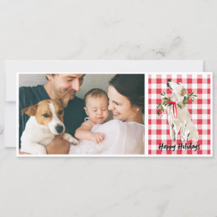 Gingham Dog Weihnachtskarte Feiertagskarte
