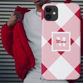 Gingham - Dunkelrot und Rose - Quartz Rosa Handy C Case-Mate iPhone Hülle