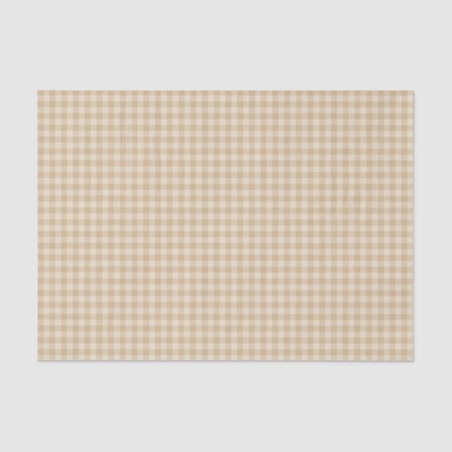 Gingham Elegant Cream Pattern Tissue Paper Seidenpapier (Vorderseite)