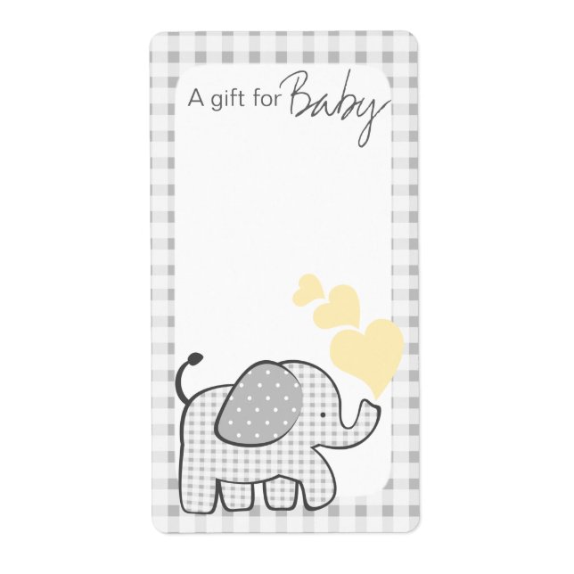 Gingham Elephant Book Tags (Vorne)