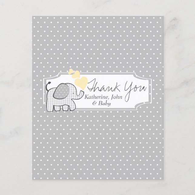 Gingham Elephant Candy Bar Wrapper Favor (Vorderseite)