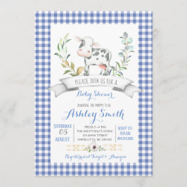 Gingham Farm Baby Dusche Einladung