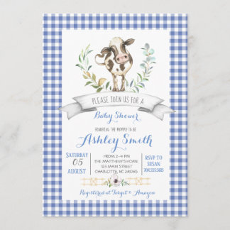 Gingham Farm Baby Dusche Einladung