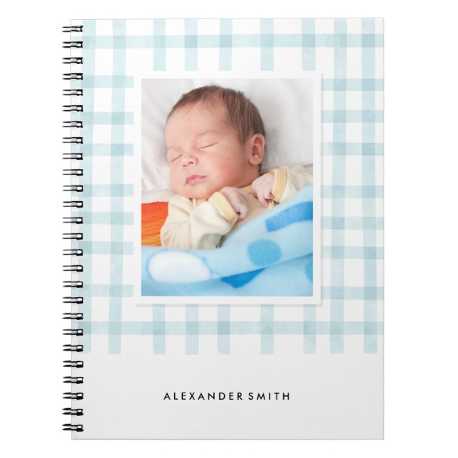 Gingham Foto Journal - Light Blue Notizblock (Vorderseite)