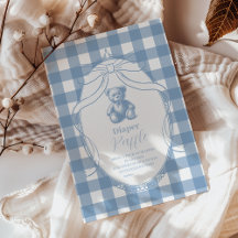 Gingham French Teddy Bear Diapper Raffle