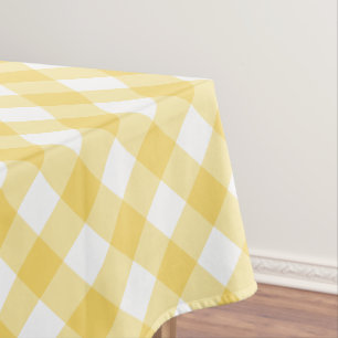Gingham Gelb-Weiß-Kariertes Muster Tischdecke
