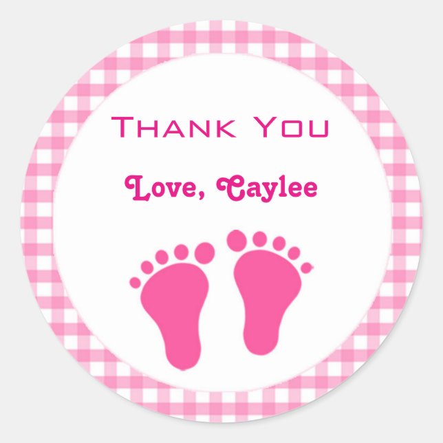 Gingham Gift Favor Label Sticker (Vorderseite)