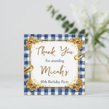 Gingham Gold Blau Weiß Luxus Modern Trendig Chic