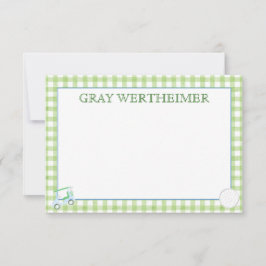Gingham Golf Stationery Dankeskarte