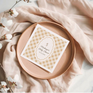 Gingham Goose Baby Shower Serviette