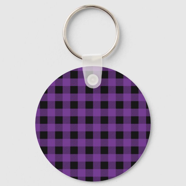 Gingham Grape und Black Schlüsselanhänger (Vorderseite)