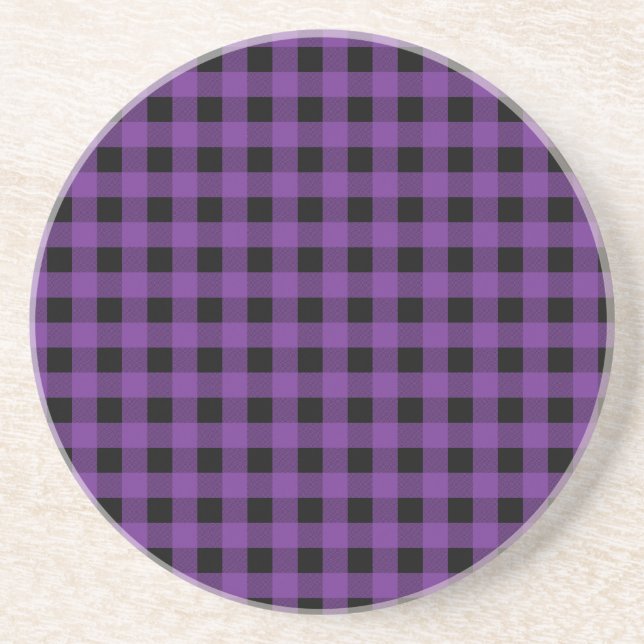 Gingham Grape und Black Untersetzer (Vorne)