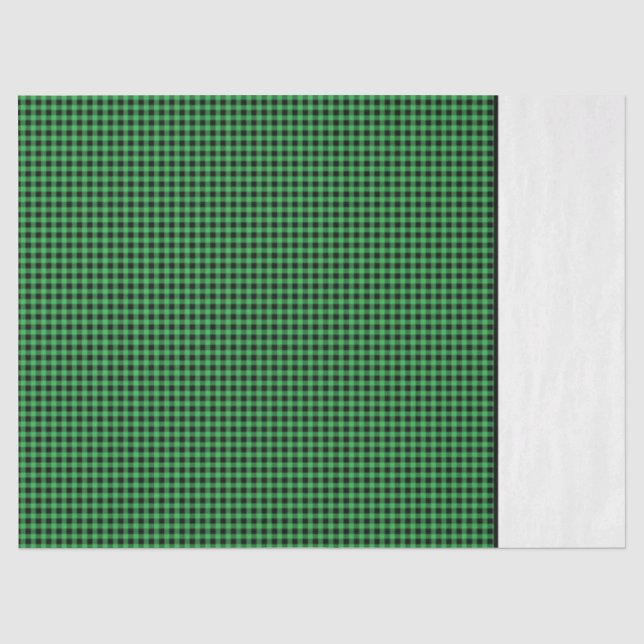 Gingham Green Black Karo Pattern Zwei Tone Preppy Seidenpapier (Vorderseite)