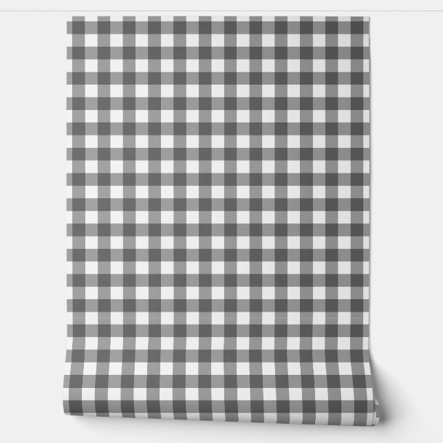 Gingham Grey Klassik Top Tapete (Abrollen)
