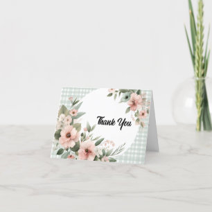 Gingham Grün Boho Braut Hochzeiten Brautparty Dankeskarte
