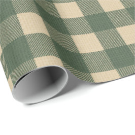Gingham Grün Rustikales Land Geschenkpapier