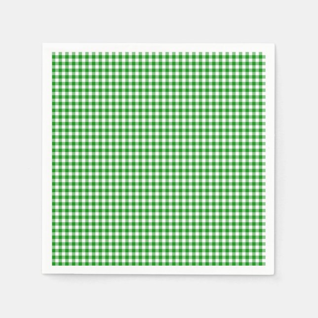 Gingham-Grünbuch Napkins Serviette (Vorderseite)