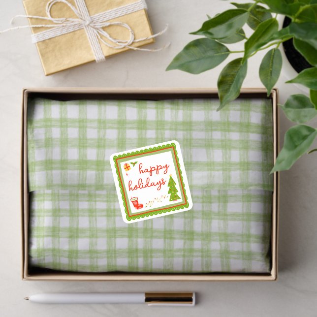 Gingham Hand-Drawn Modern Cute Green White Preppy Seidenpapier (Gingham Hand-Drawn Modern Cute Green White Preppy Tissue Paper
)