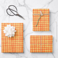 Gingham Handgezeichnet Modern Süß Rot Gelb Preppy