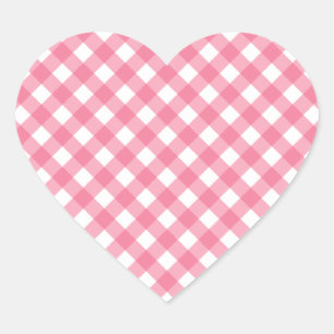 Gingham Heart Stickers